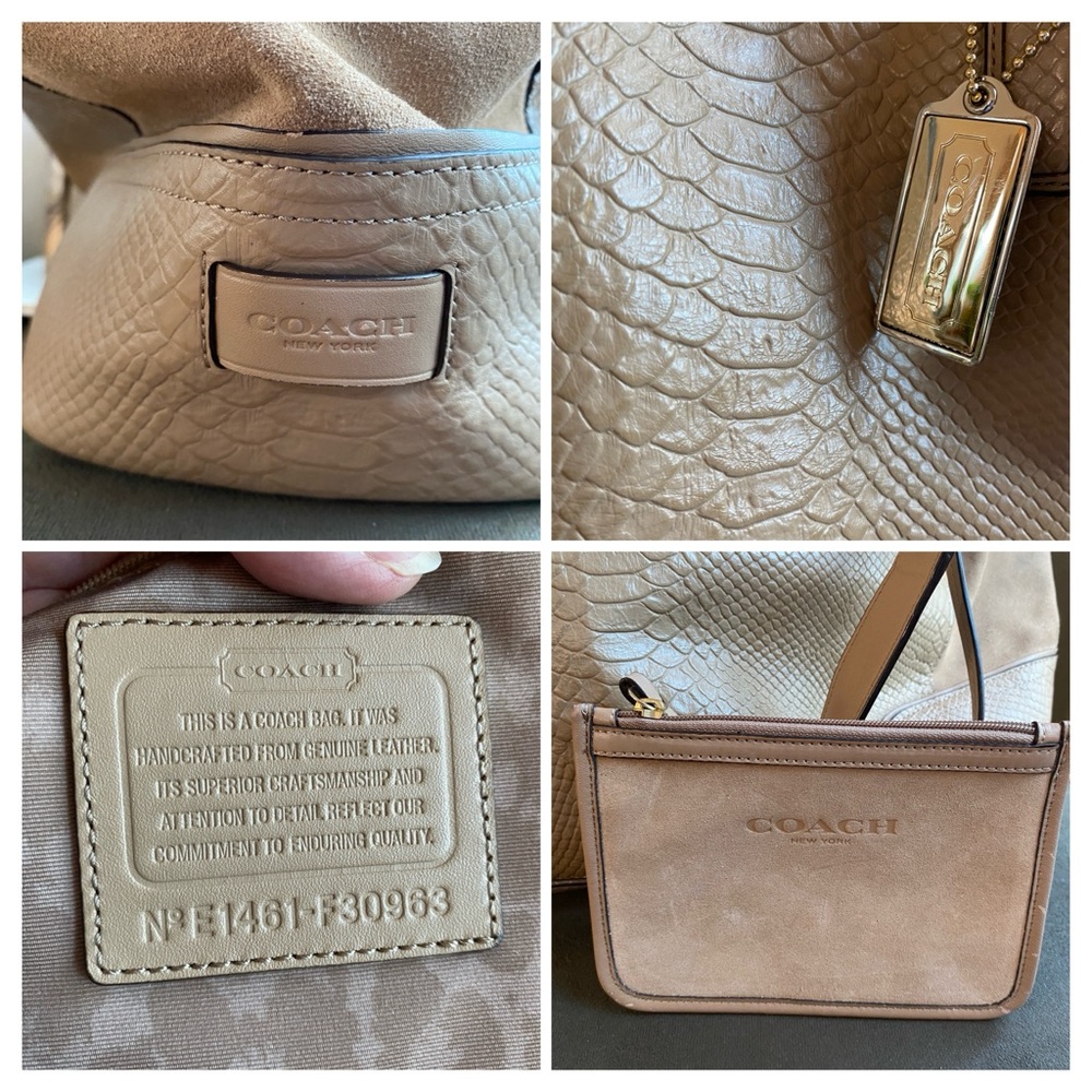 Coach Hadley XL Exotic Python Embossed Leather Du… - image 8